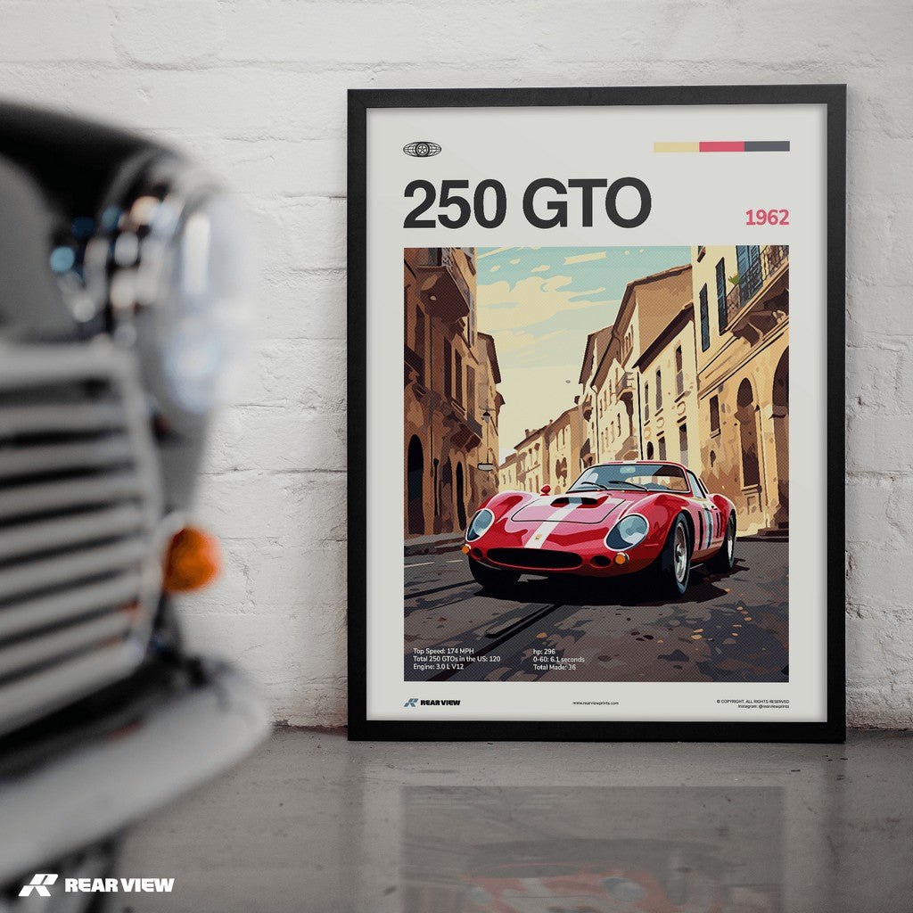 Ferrari 250 GTO 1962 • Car Art Poster • Rear View Prints