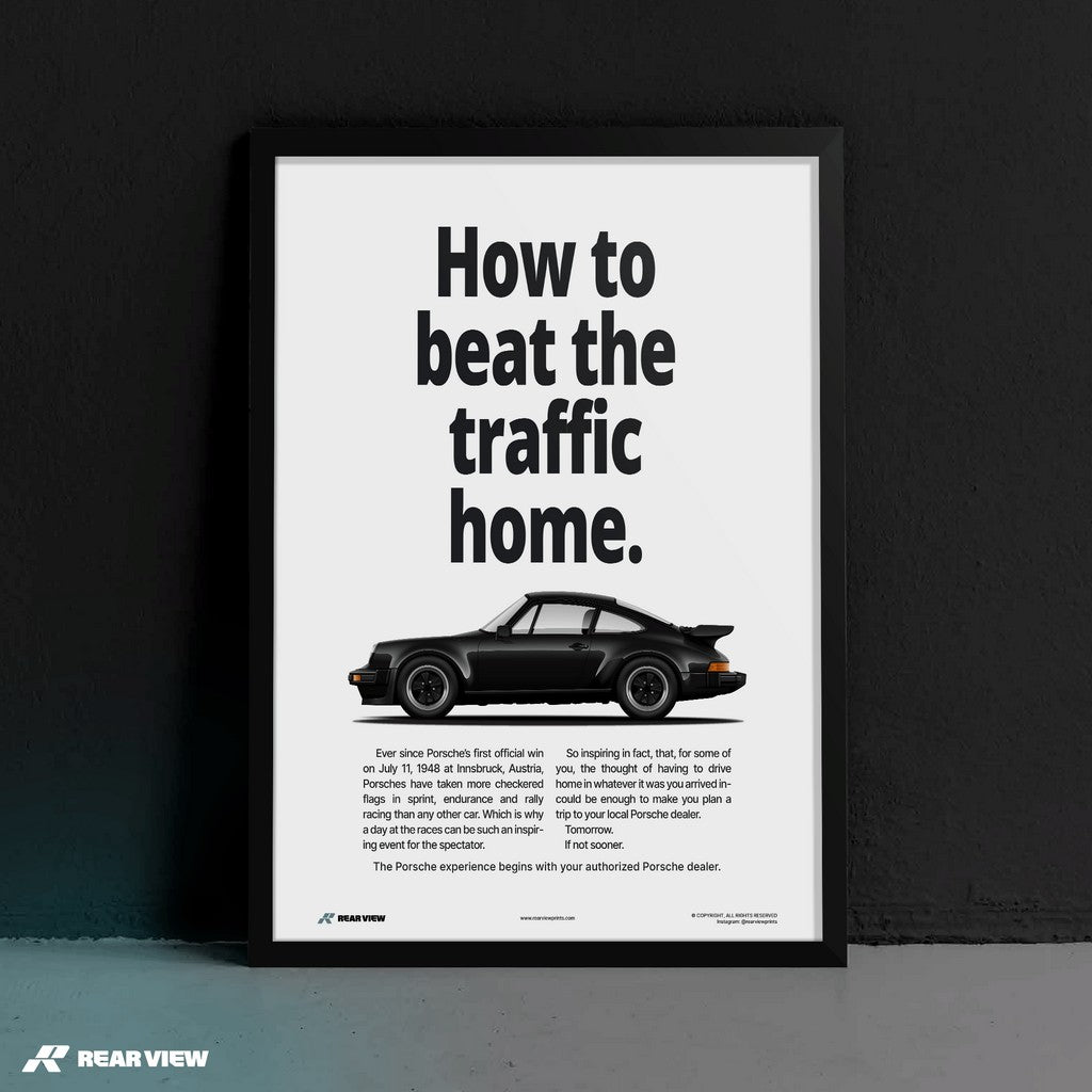 Beat The Traffic - 930 Turbo Vintage Kunstdruck