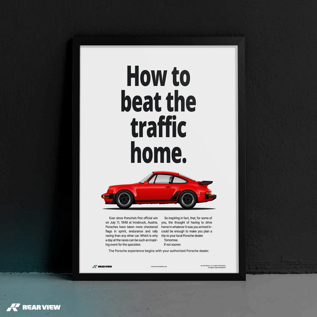 Beat The Traffic - 930 Turbo Vintage Kunstdruck