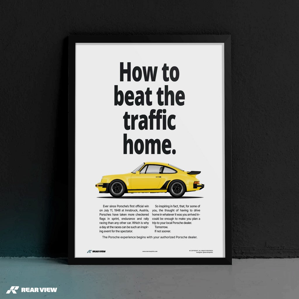 Beat The Traffic - 930 Turbo Vintage Kunstdruck