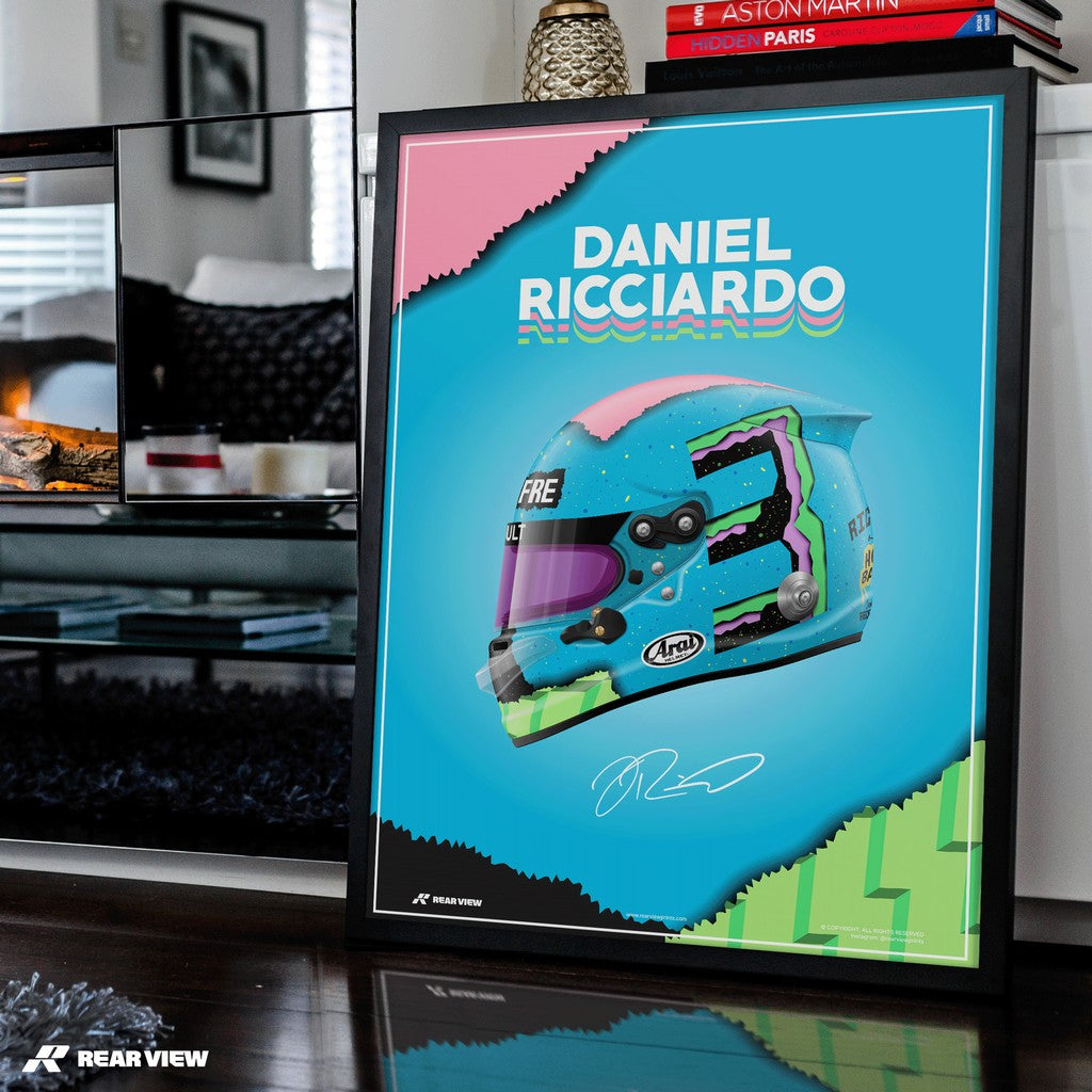 Silver Evolution – Ricciardo Helmet Art Print