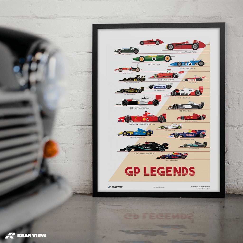 Rennsport-Größen - GP-Legenden Kunstdruck