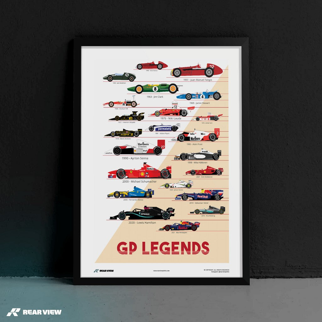 Rennsport-Größen - GP-Legenden Kunstdruck