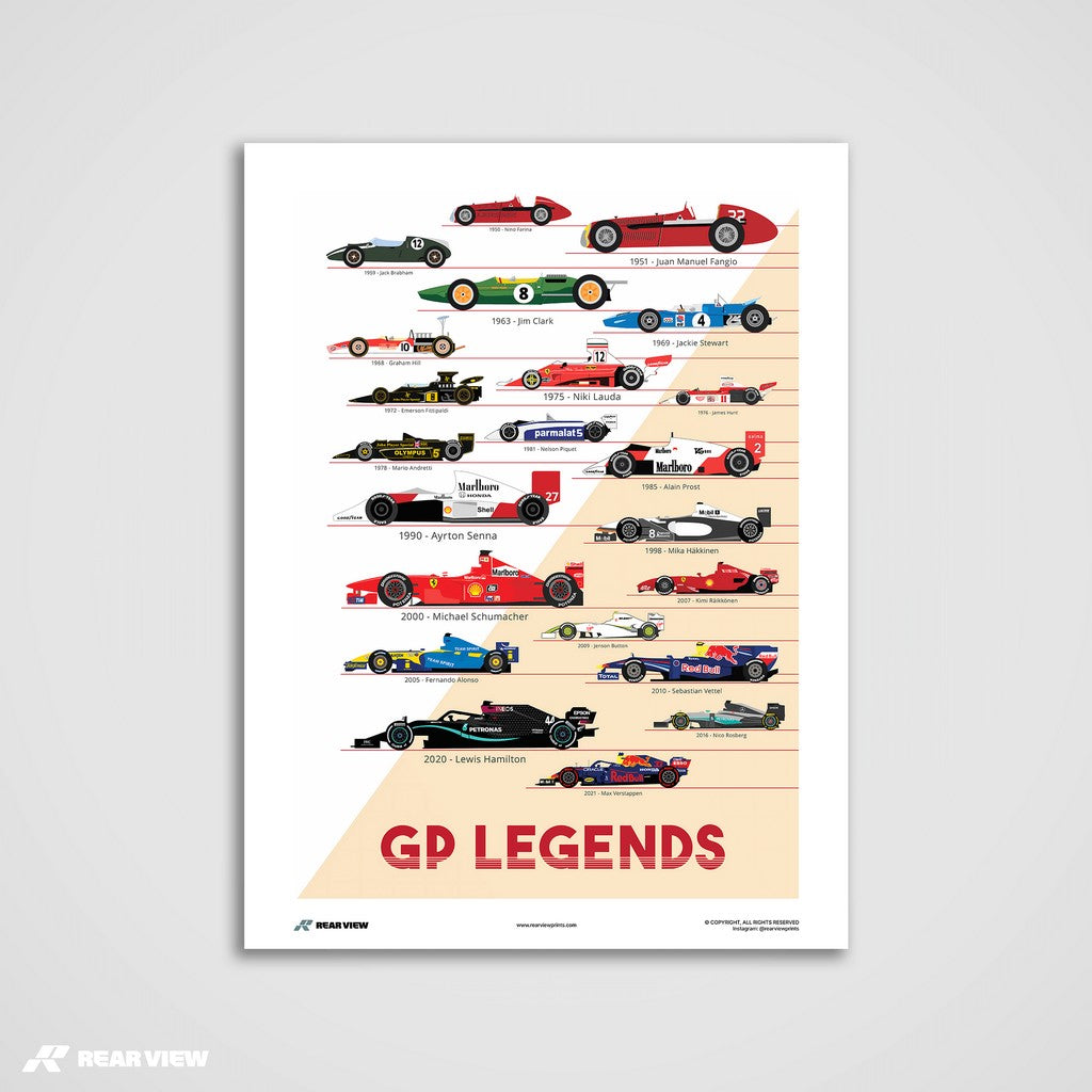 Rennsport-Größen - GP-Legenden Kunstdruck