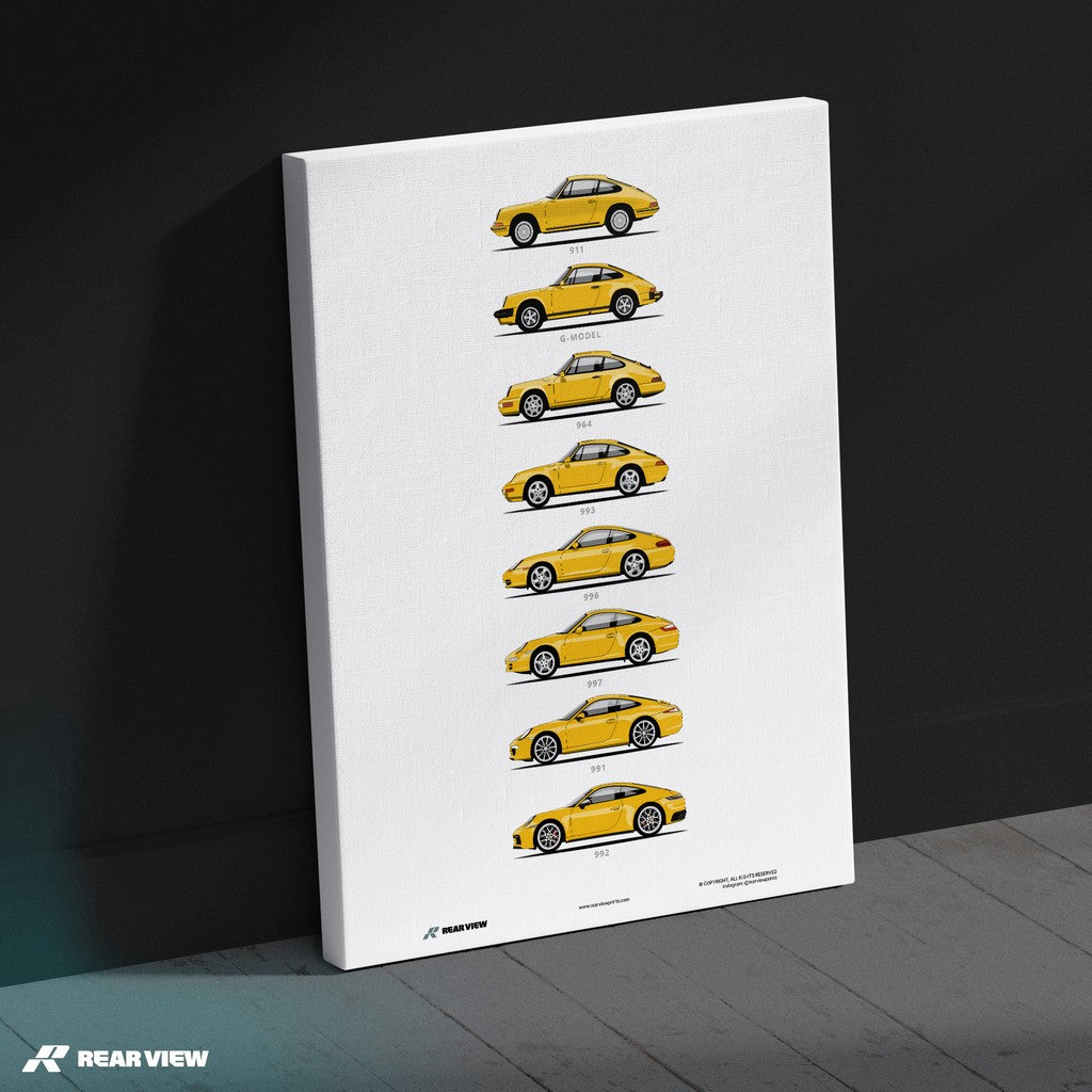 911 - Minimalistischer Auto-Kunstdruck