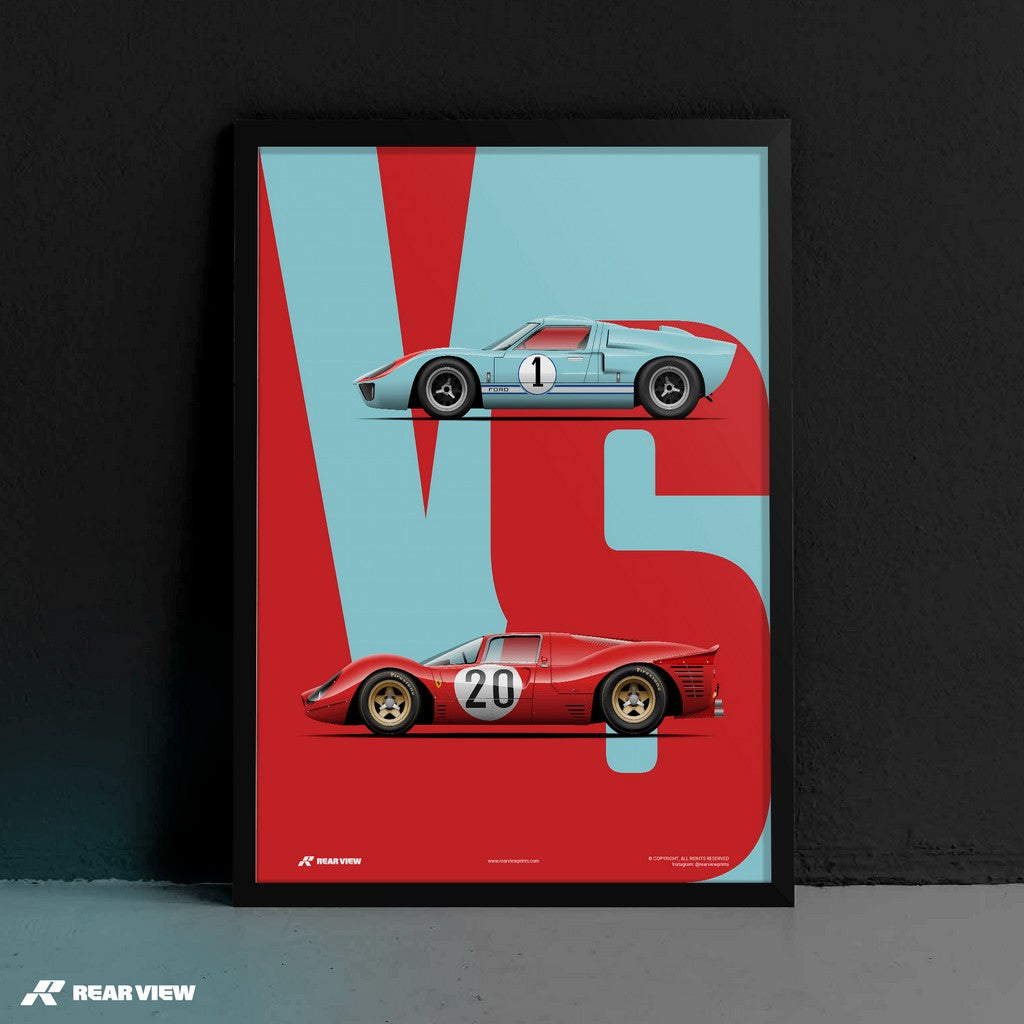 Die ultimative Langstreckenrivalität - GT40 gegen 330P3 Kunstdruck