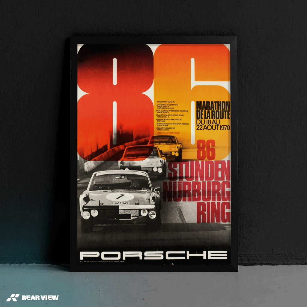 86 Stunden Nürburgring 1970 - Vintage Rennplakat