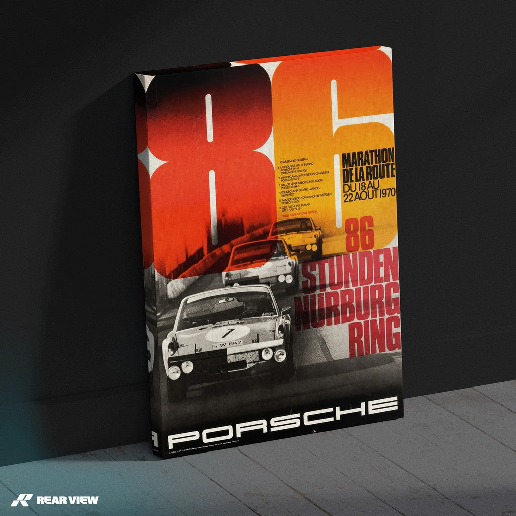 86 Stunden Nürburgring 1970 - Vintage Rennplakat