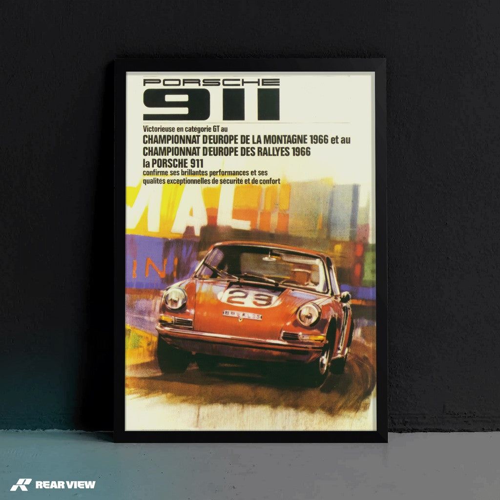 911 - Rallye 1966 Vintage-Rennplakat