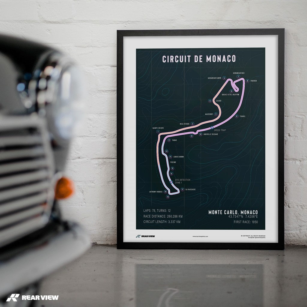 Monte Carlo - Monaco Strecke Kunstdruck