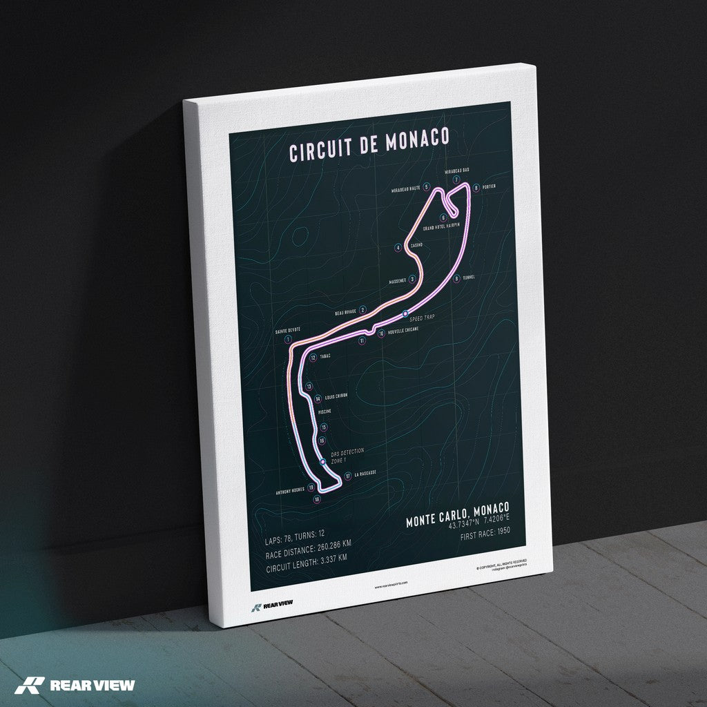 Monte Carlo - Monaco Strecke Kunstdruck