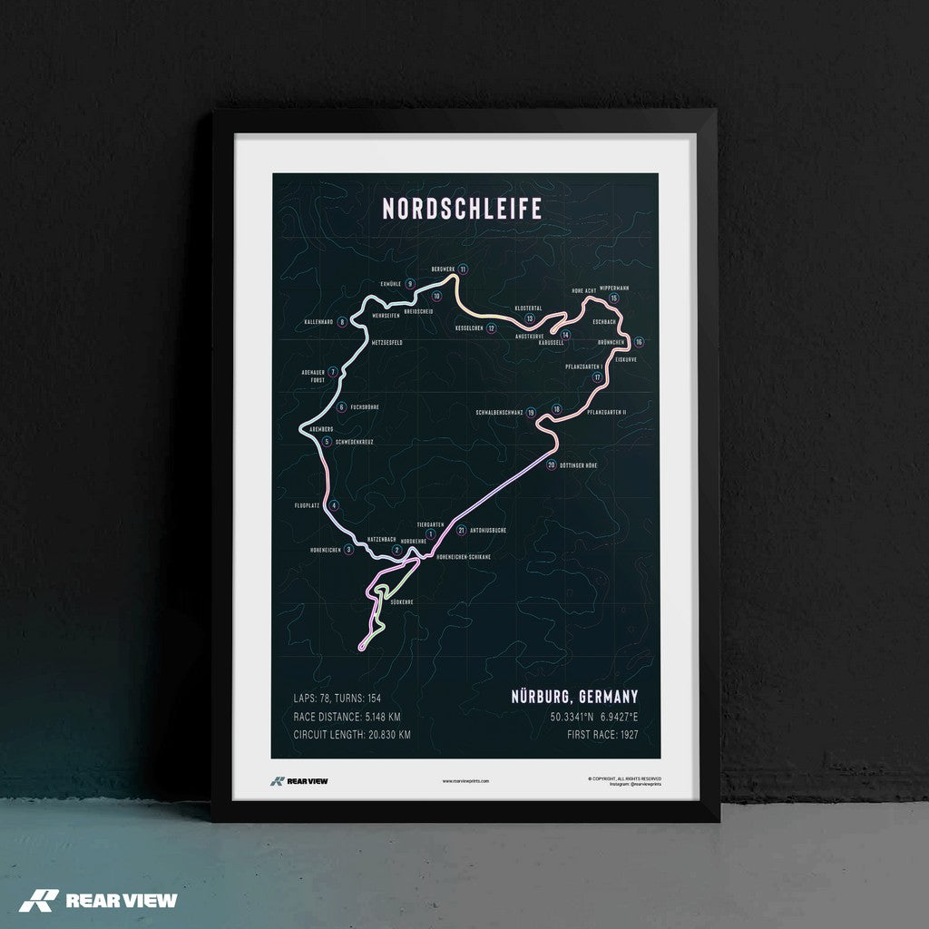 Vintage Hazards - Nordschleife Track Art Print
