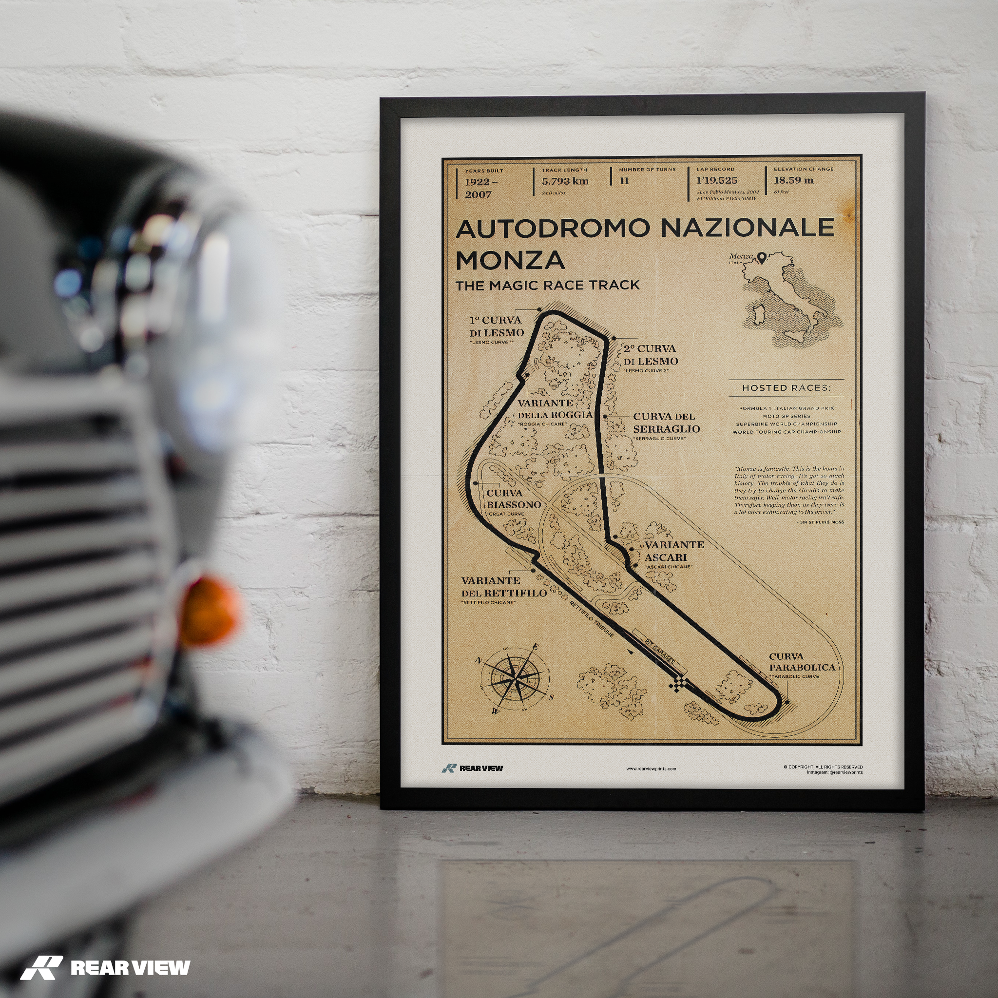 Autodromo di Monza - Stampa d'arte d'epoca