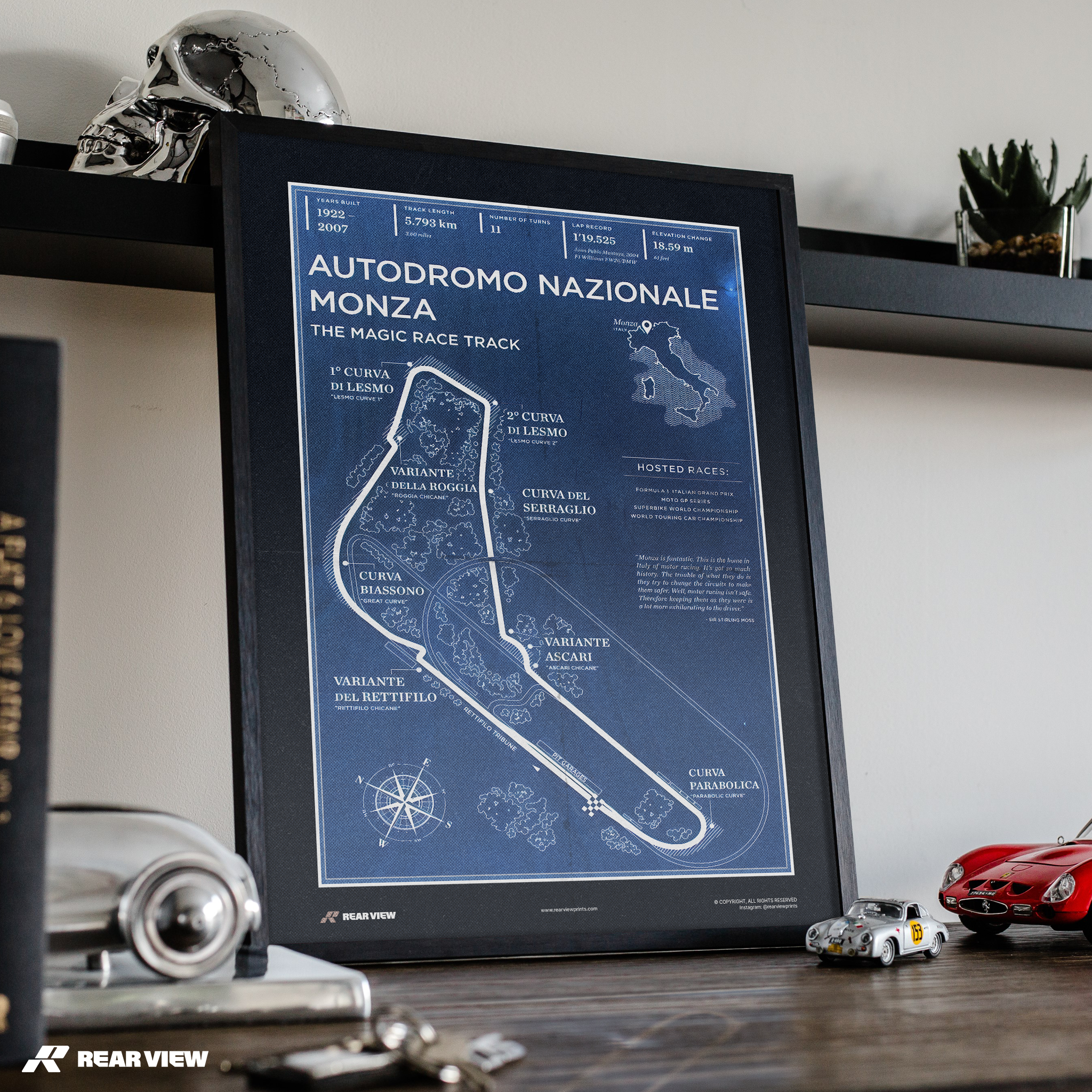 Autodromo di Monza - Stampa d'arte d'epoca