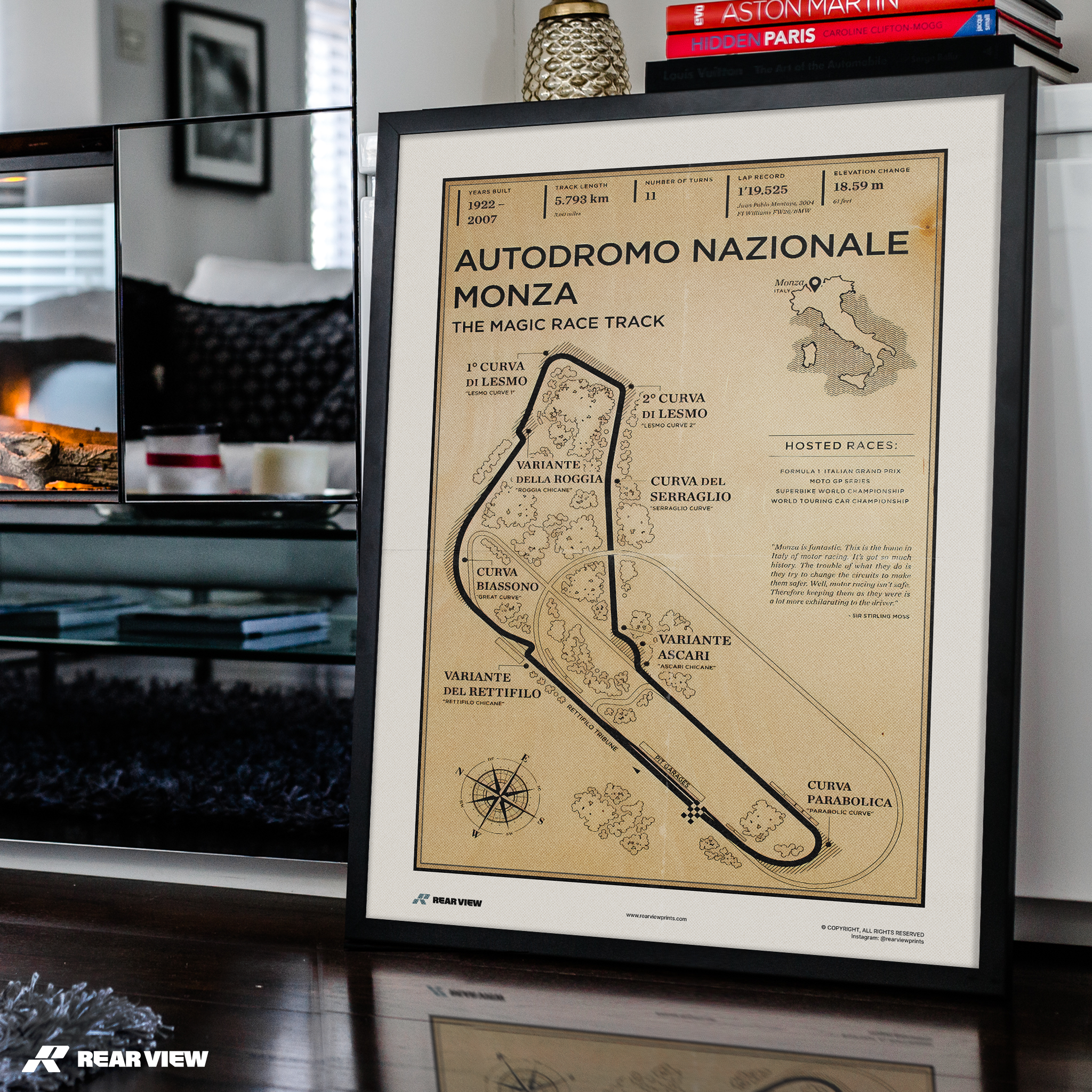 Autodromo di Monza - Stampa d'arte d'epoca