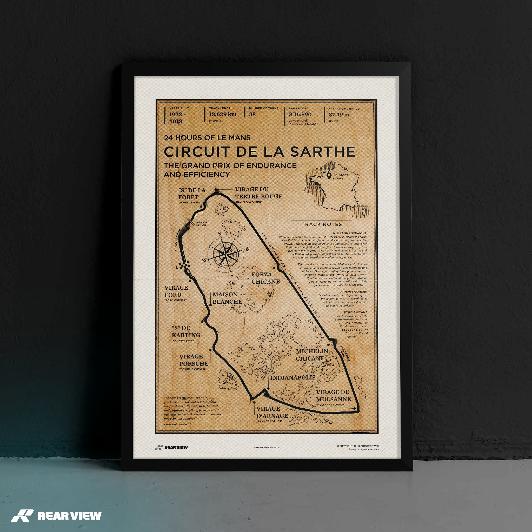 Pista di Le Mans - Stampa d'arte d'epoca