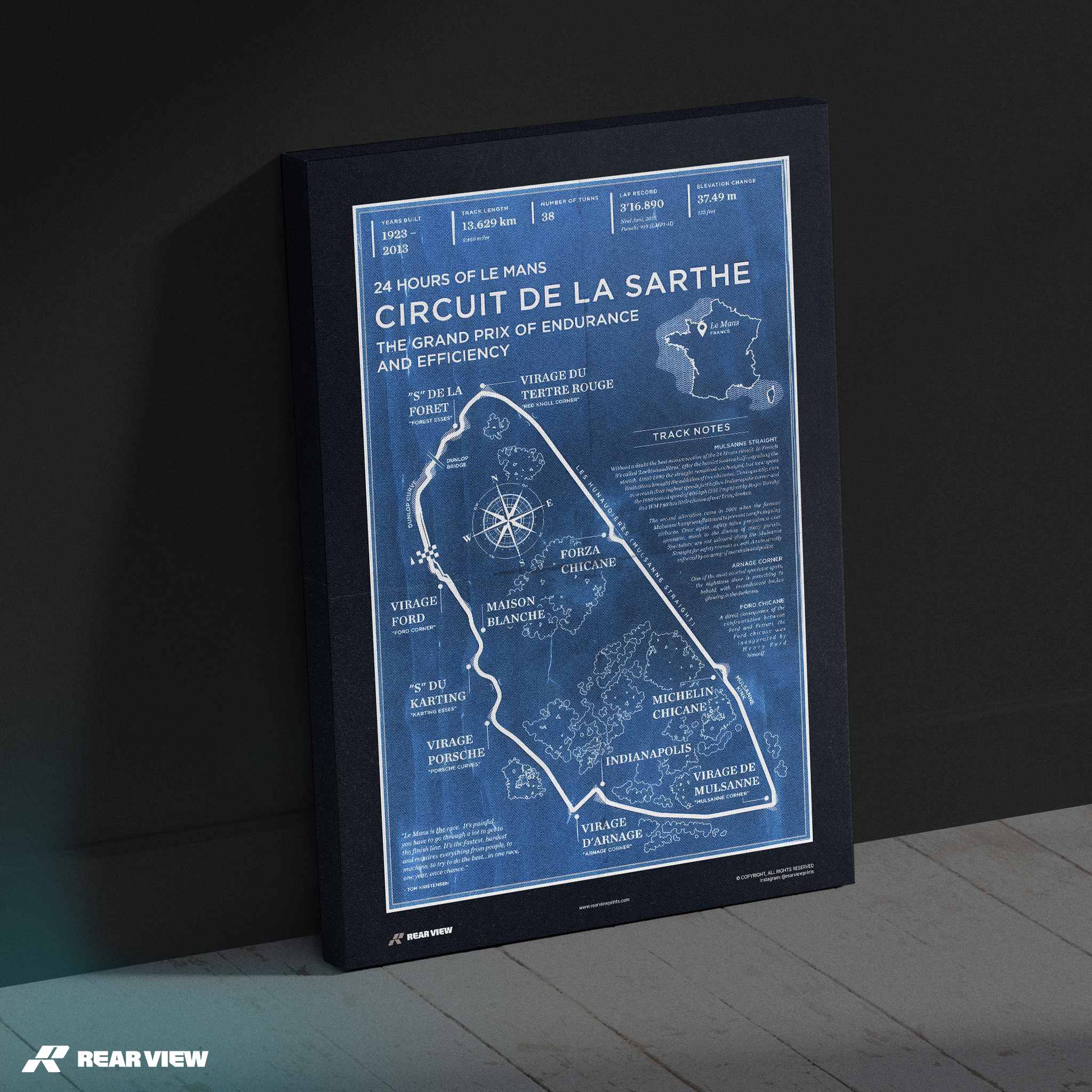 Pista di Le Mans - Stampa d'arte d'epoca