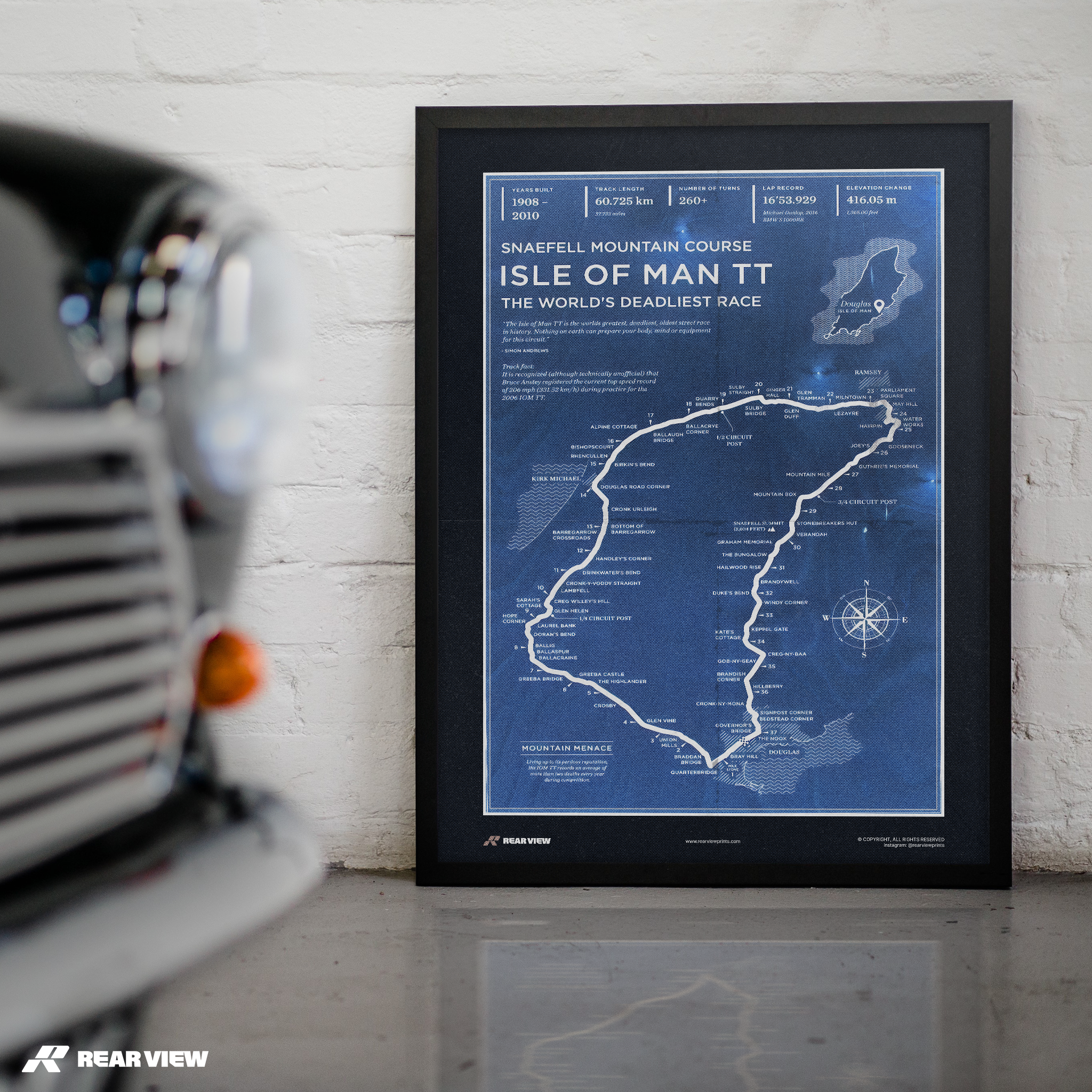 Pista TT dell'Isola di Man - Stampa d'arte d'epoca