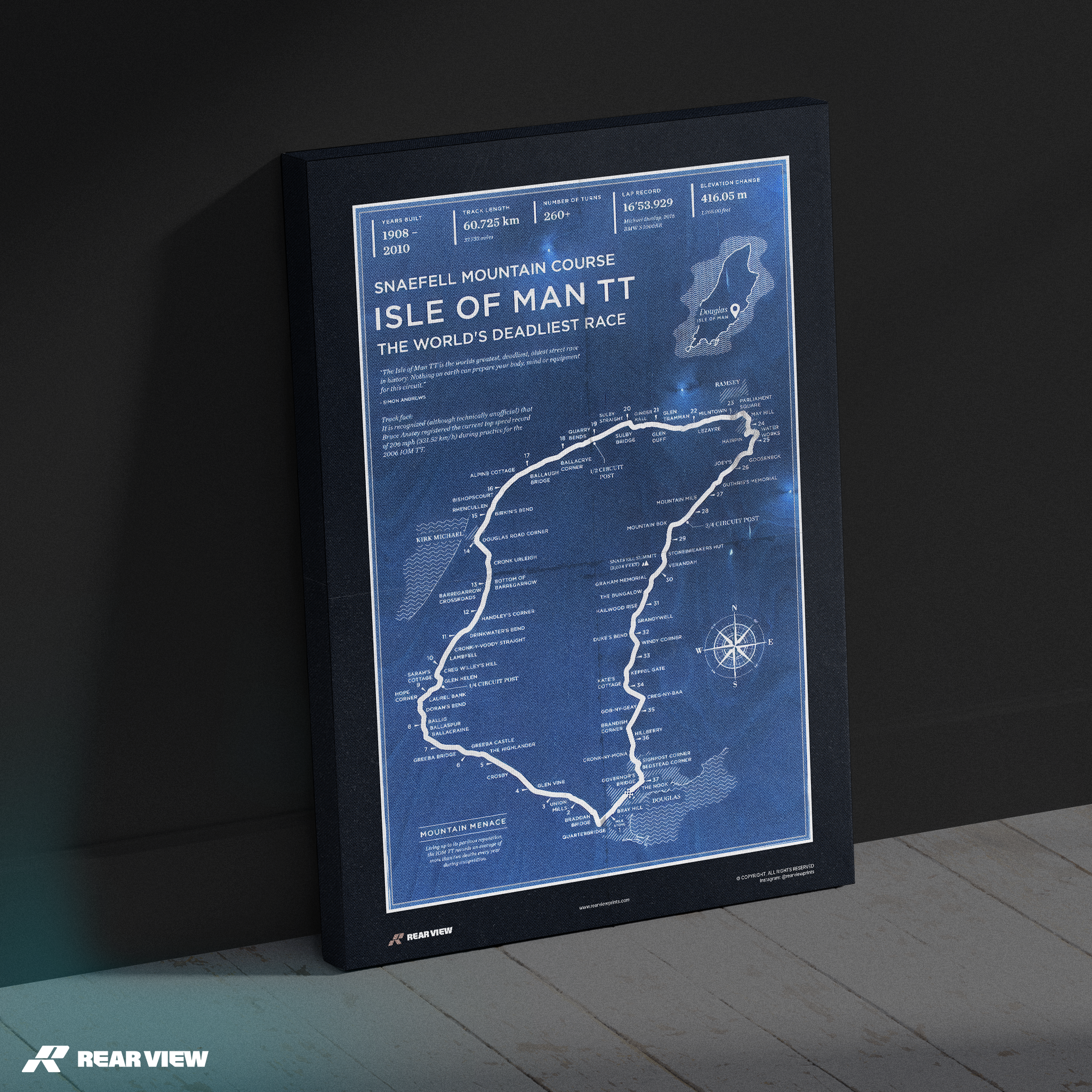 Pista TT dell'Isola di Man - Stampa d'arte d'epoca