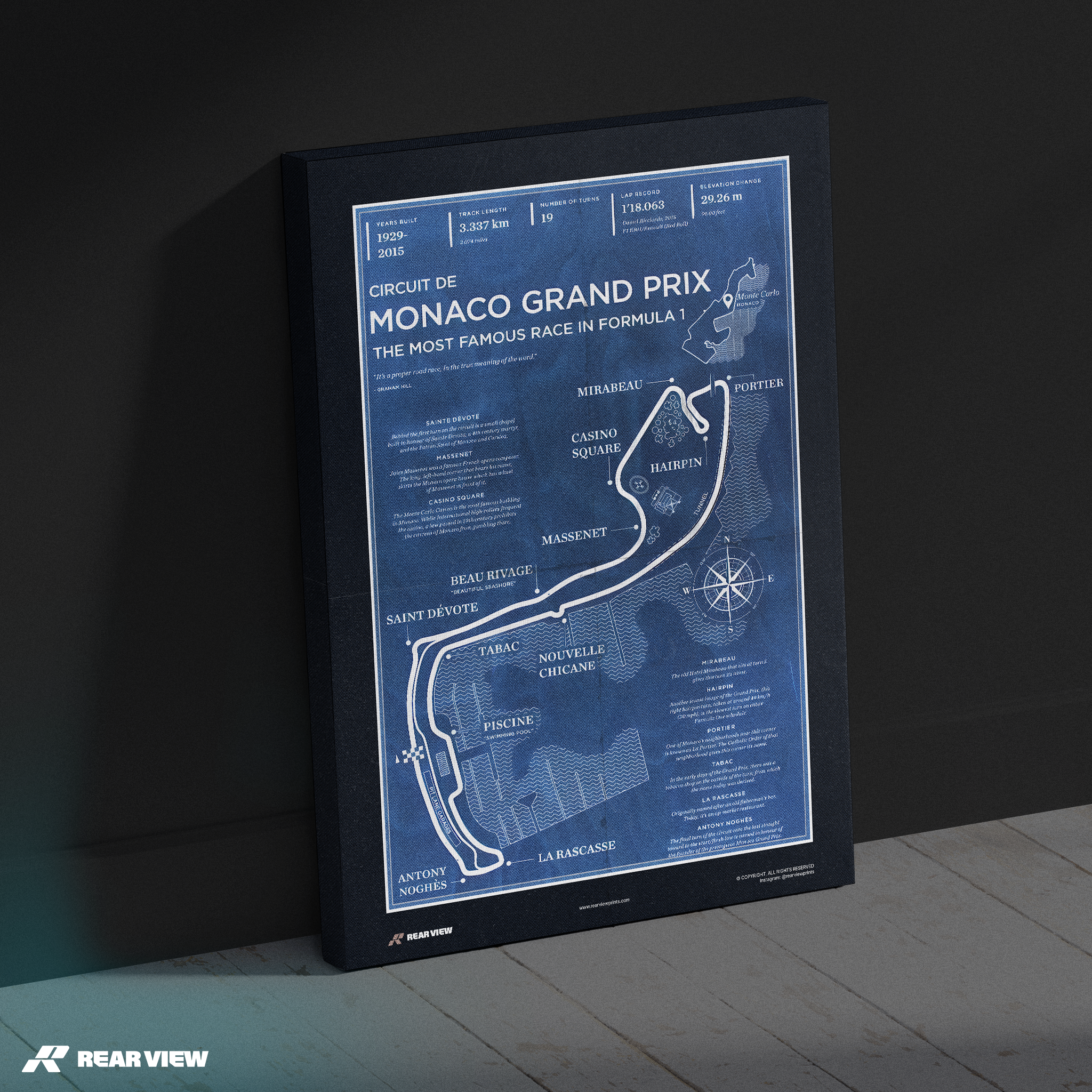 Pista di Monaco - Stampa d'arte d'epoca