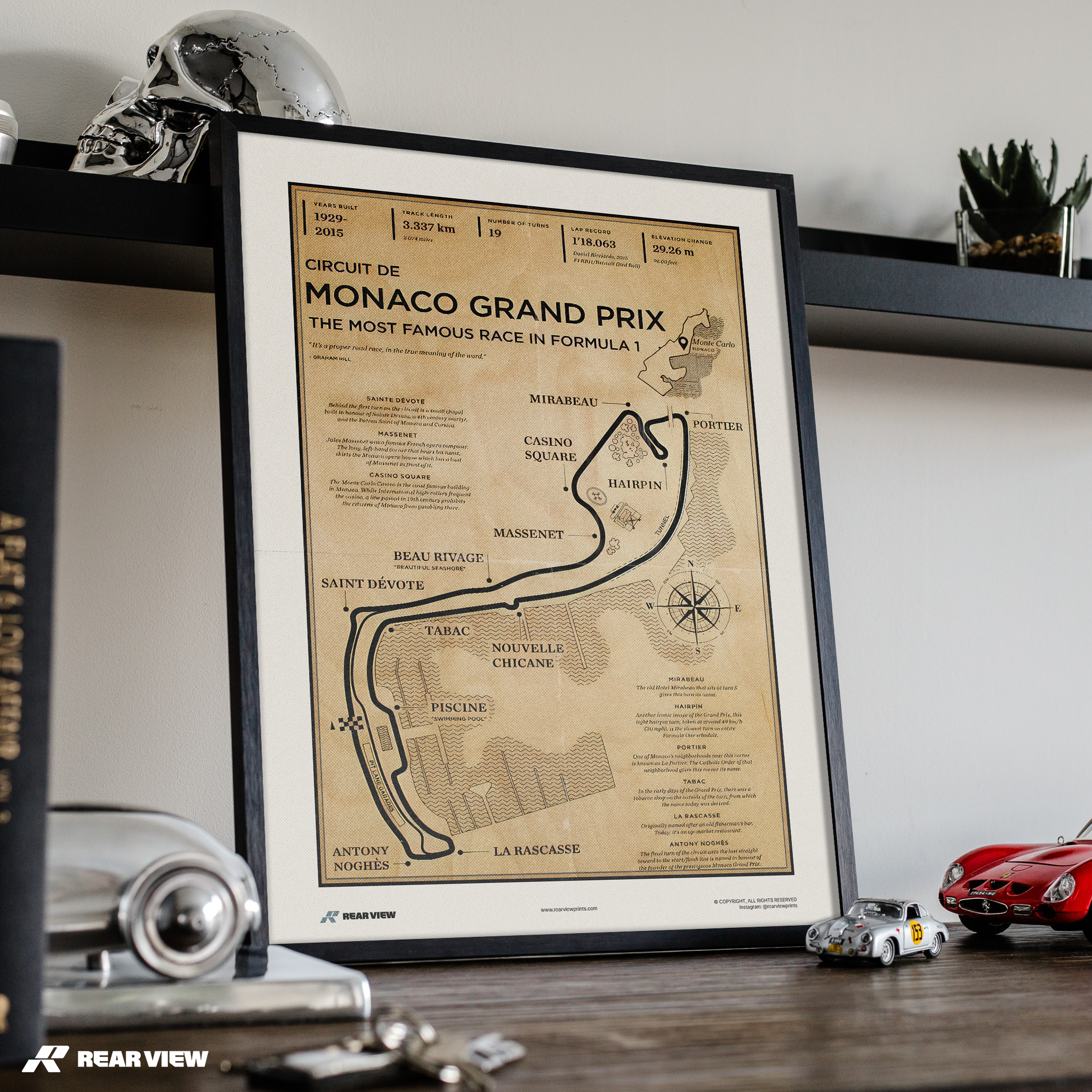 Pista di Monaco - Stampa d'arte d'epoca