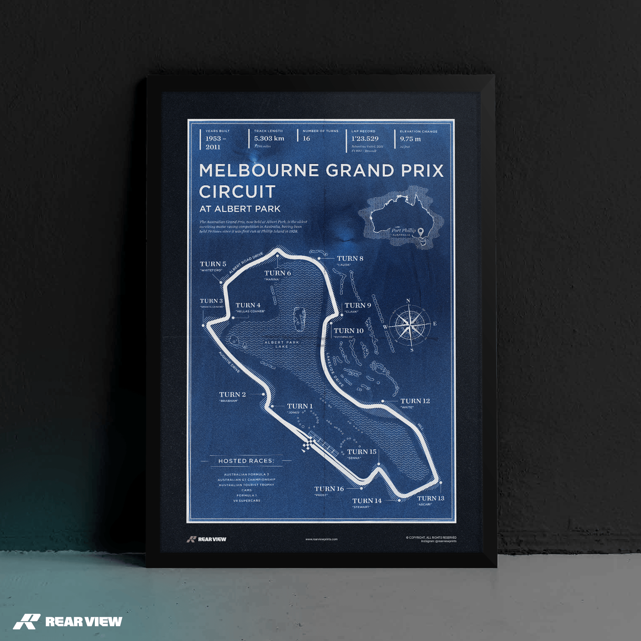 Pista di Melbourne - Stampa d'arte d'epoca