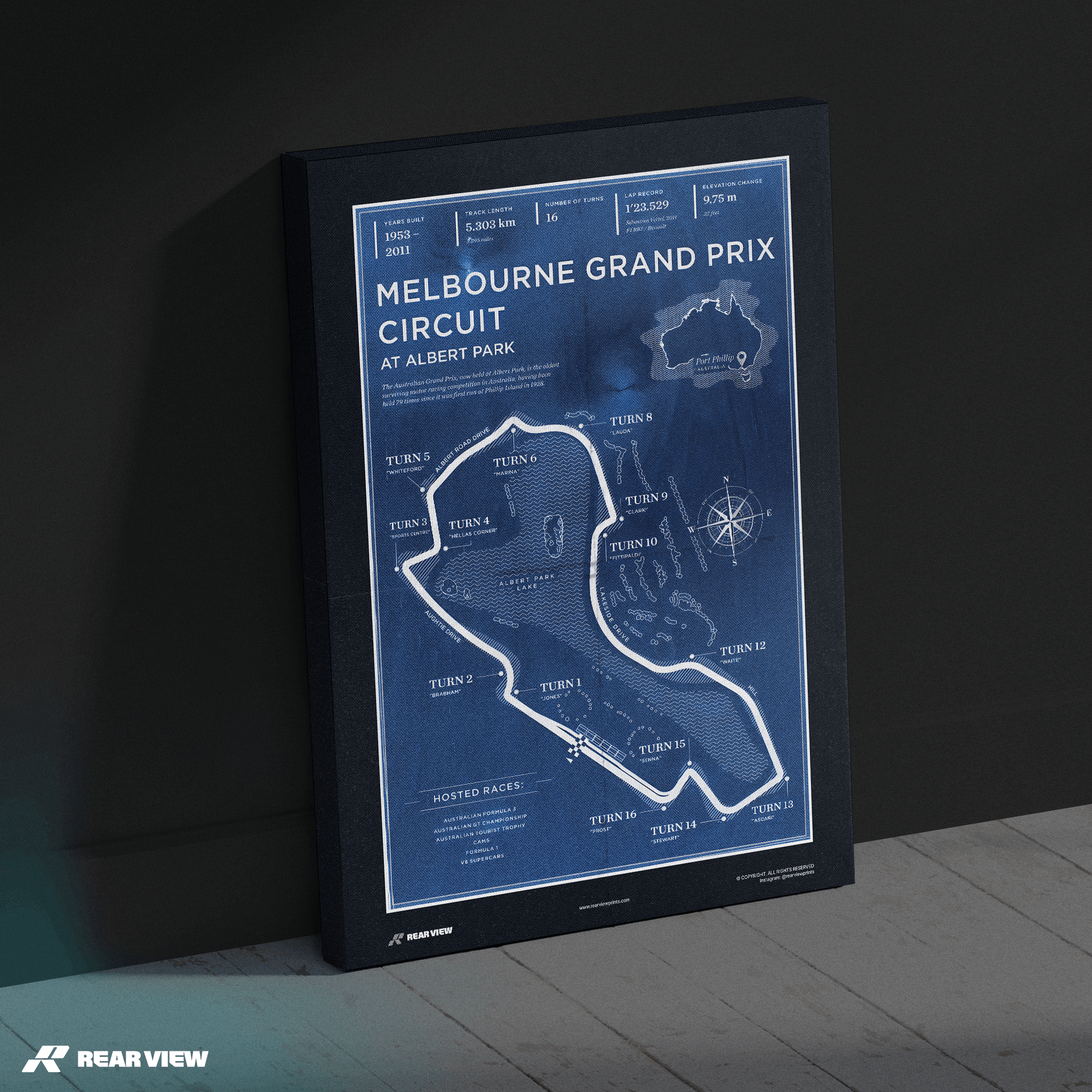 Pista di Melbourne - Stampa d'arte d'epoca