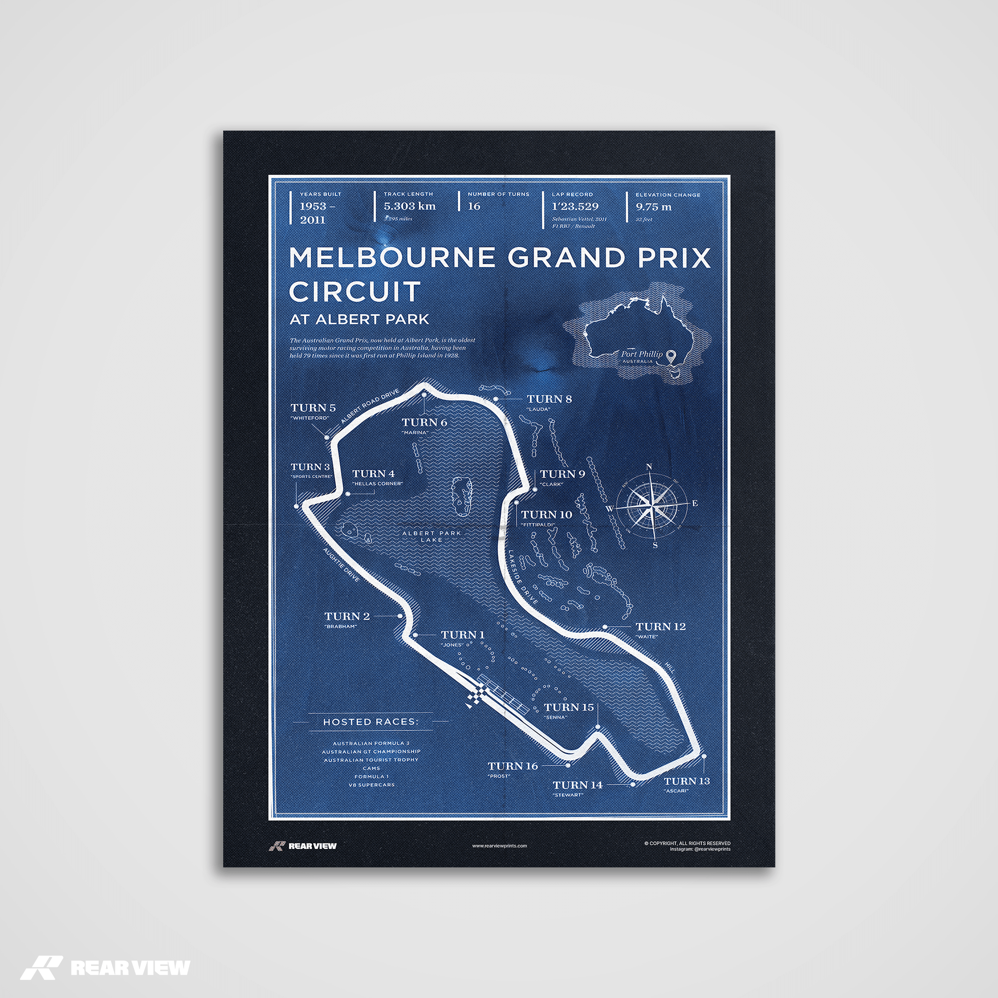 Pista di Melbourne - Stampa d'arte d'epoca