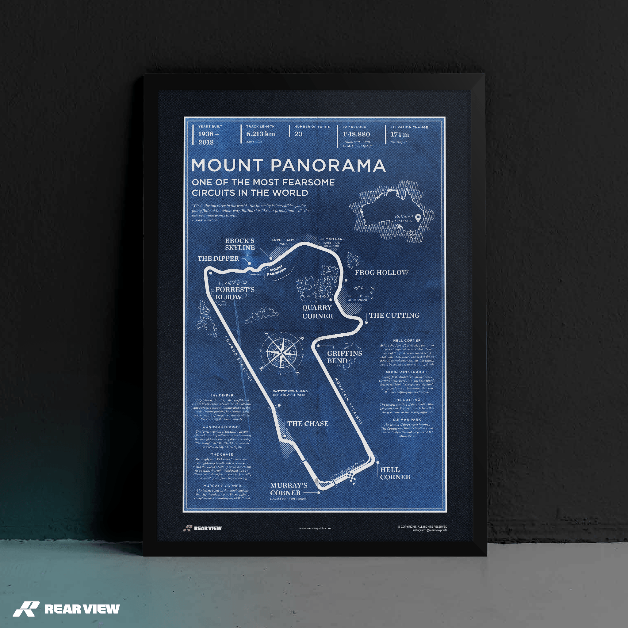 Pista di Mount Panorama - Stampa d'arte d'epoca