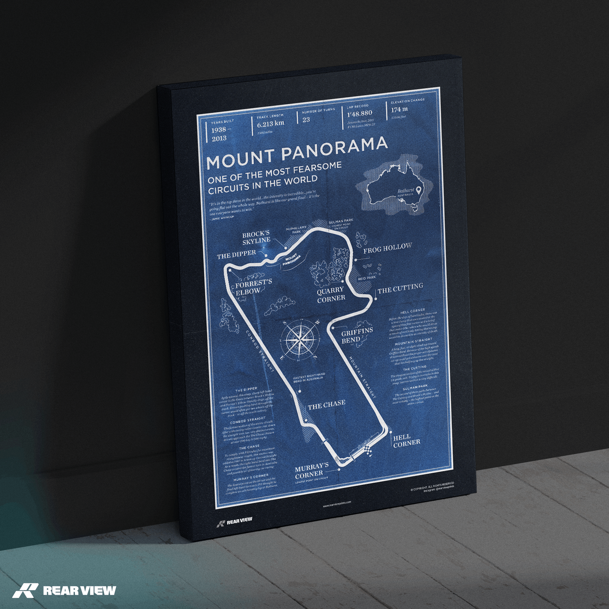 Pista di Mount Panorama - Stampa d'arte d'epoca