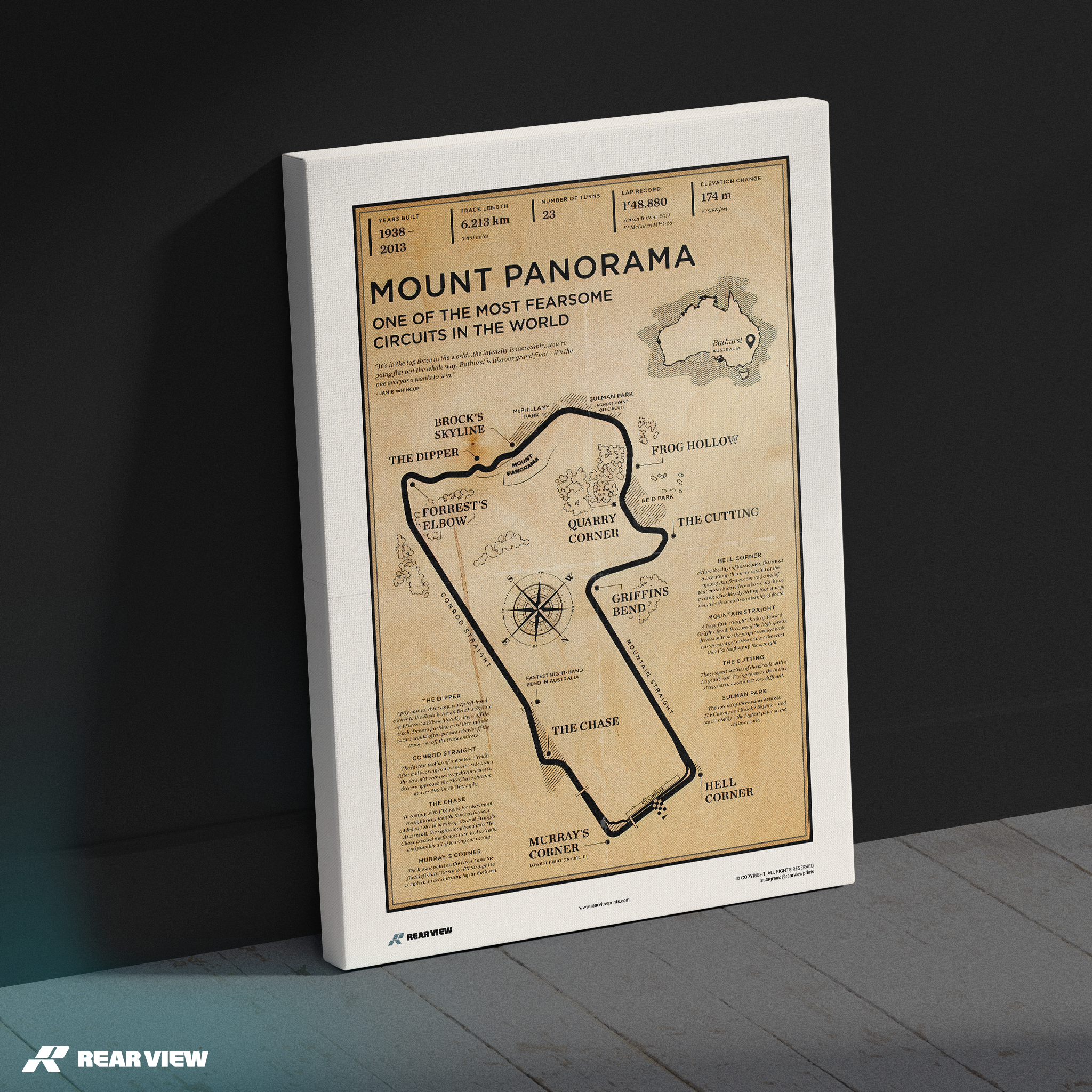 Pista di Mount Panorama - Stampa d'arte d'epoca