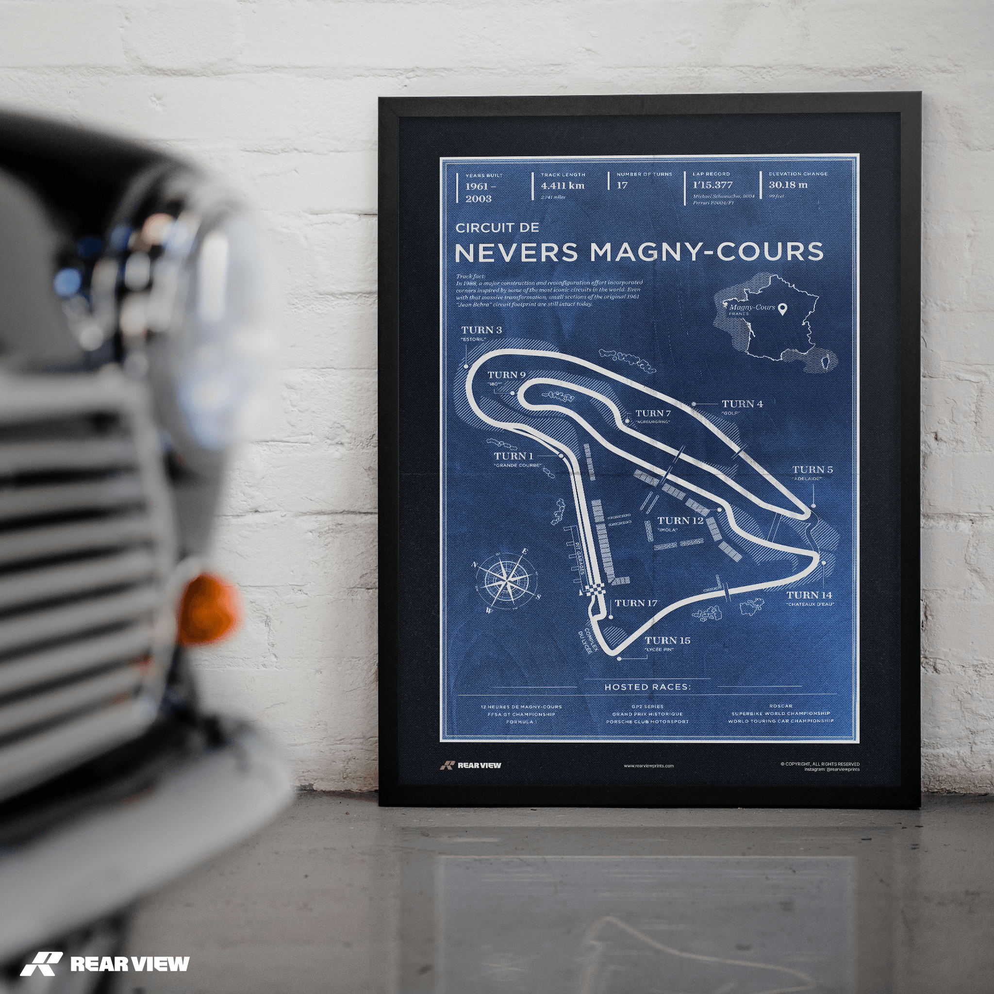Pista di Nevers Magny-Cours - Stampa d'arte d'epoca