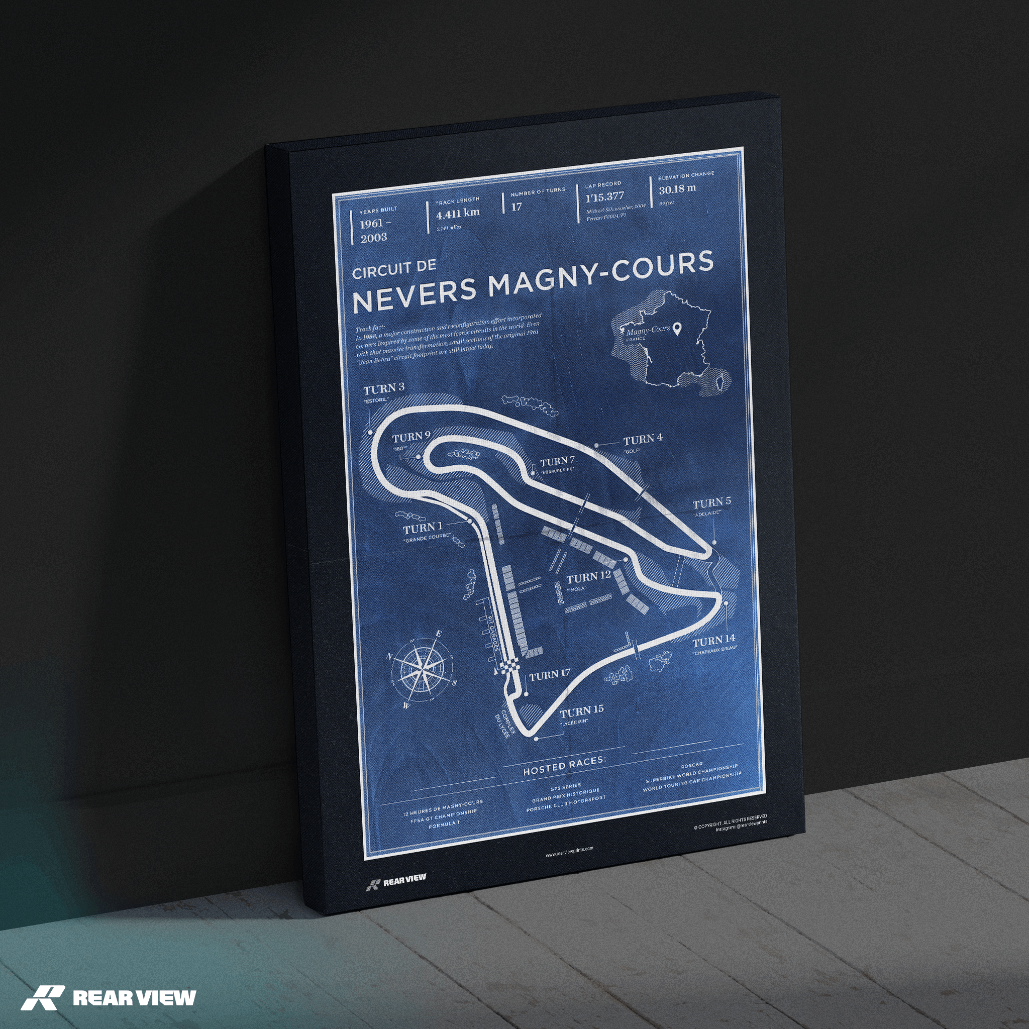 Pista di Nevers Magny-Cours - Stampa d'arte d'epoca