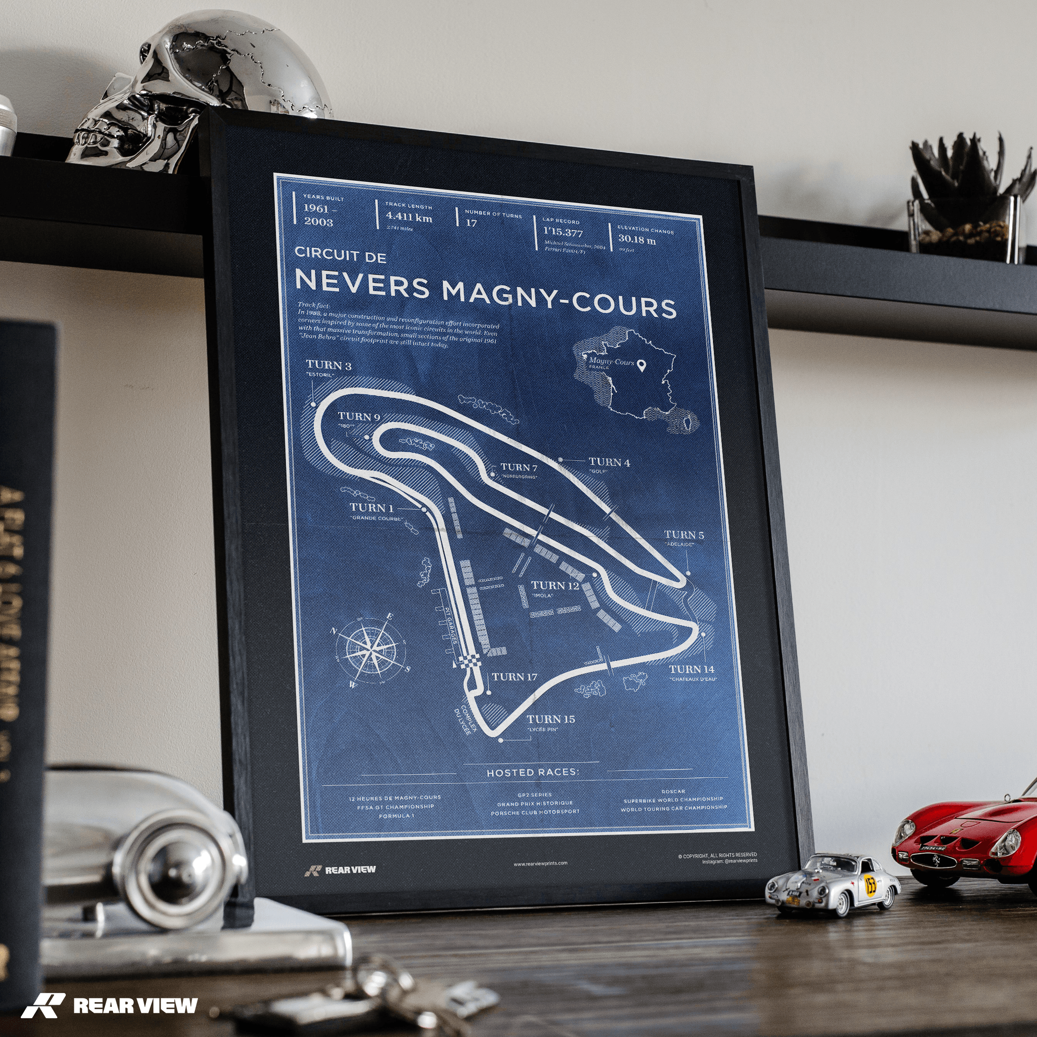 Pista di Nevers Magny-Cours - Stampa d'arte d'epoca