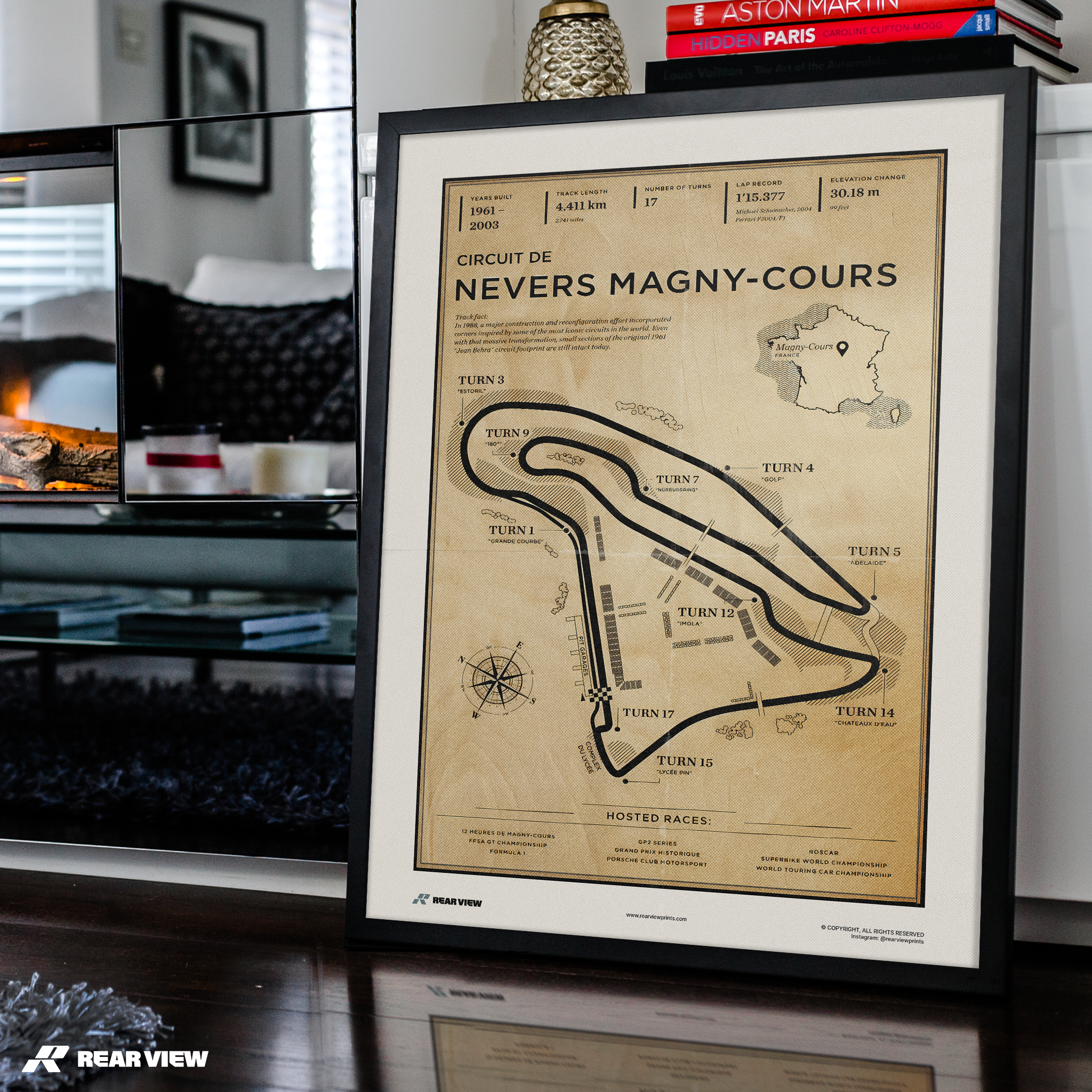 Pista di Nevers Magny-Cours - Stampa d'arte d'epoca