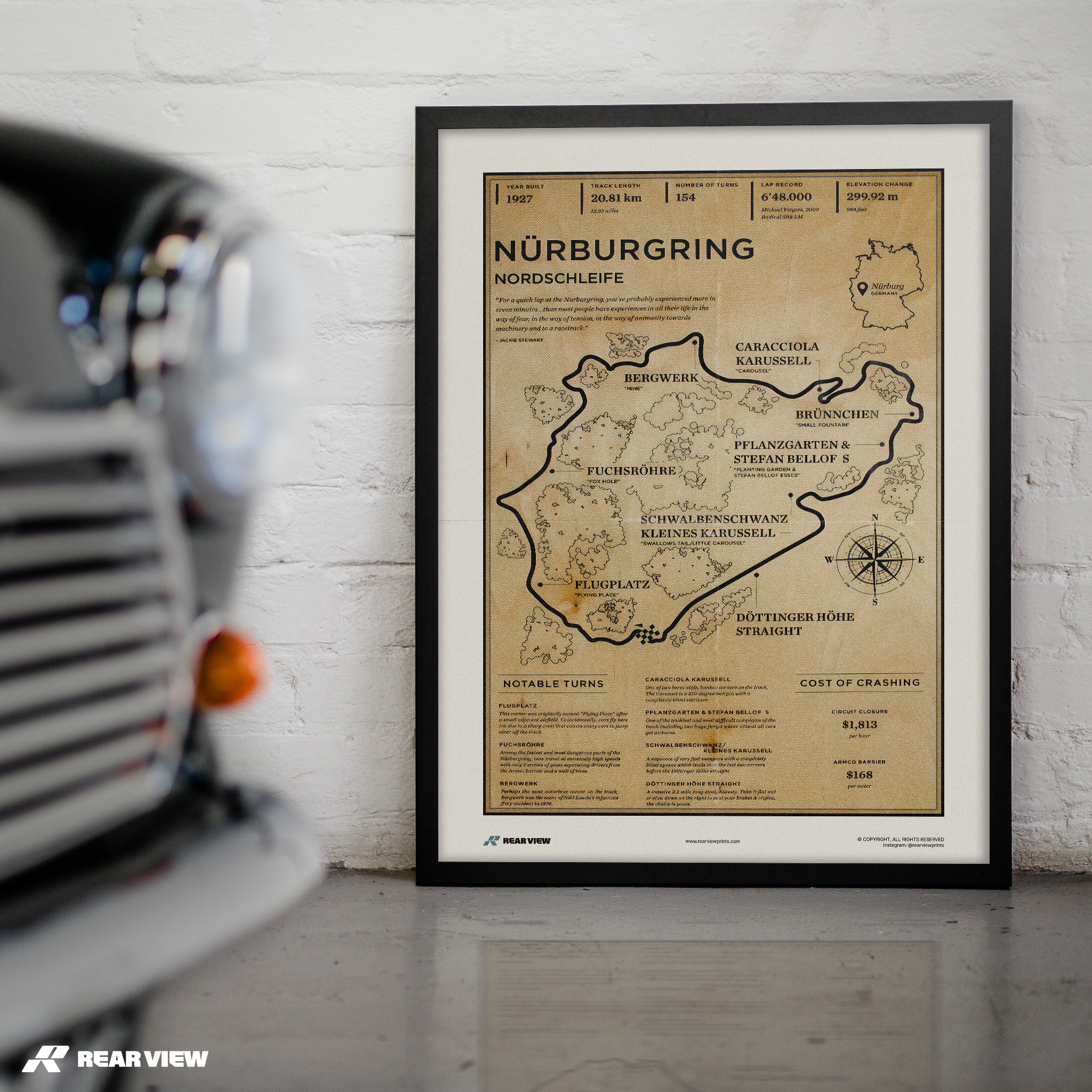 Piste de course du Nurburgring - Vintage Art Print