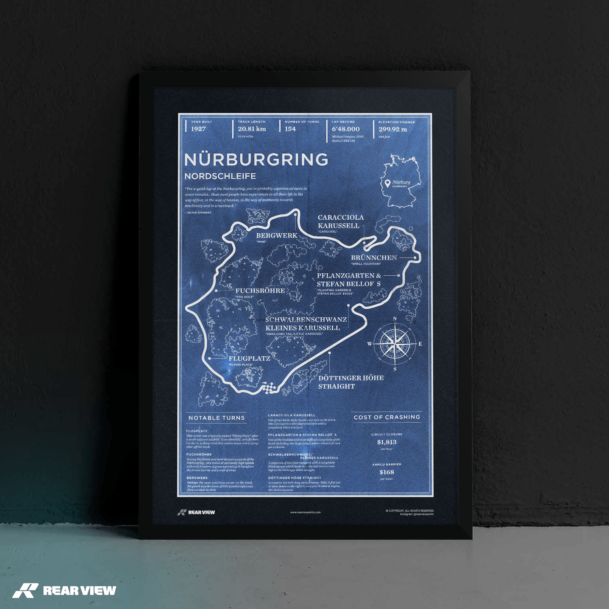 Piste de course du Nurburgring - Vintage Art Print