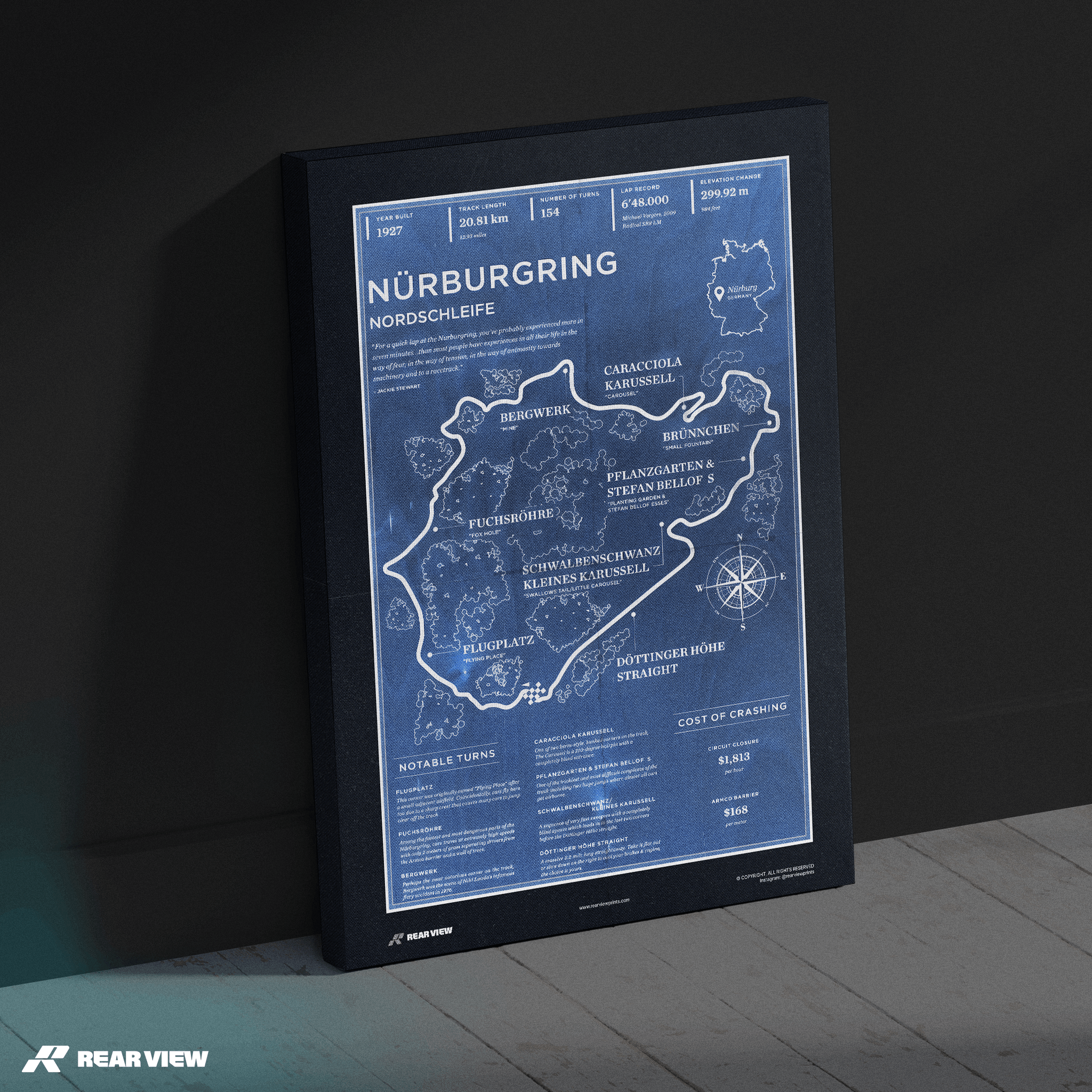 Piste de course du Nurburgring - Vintage Art Print