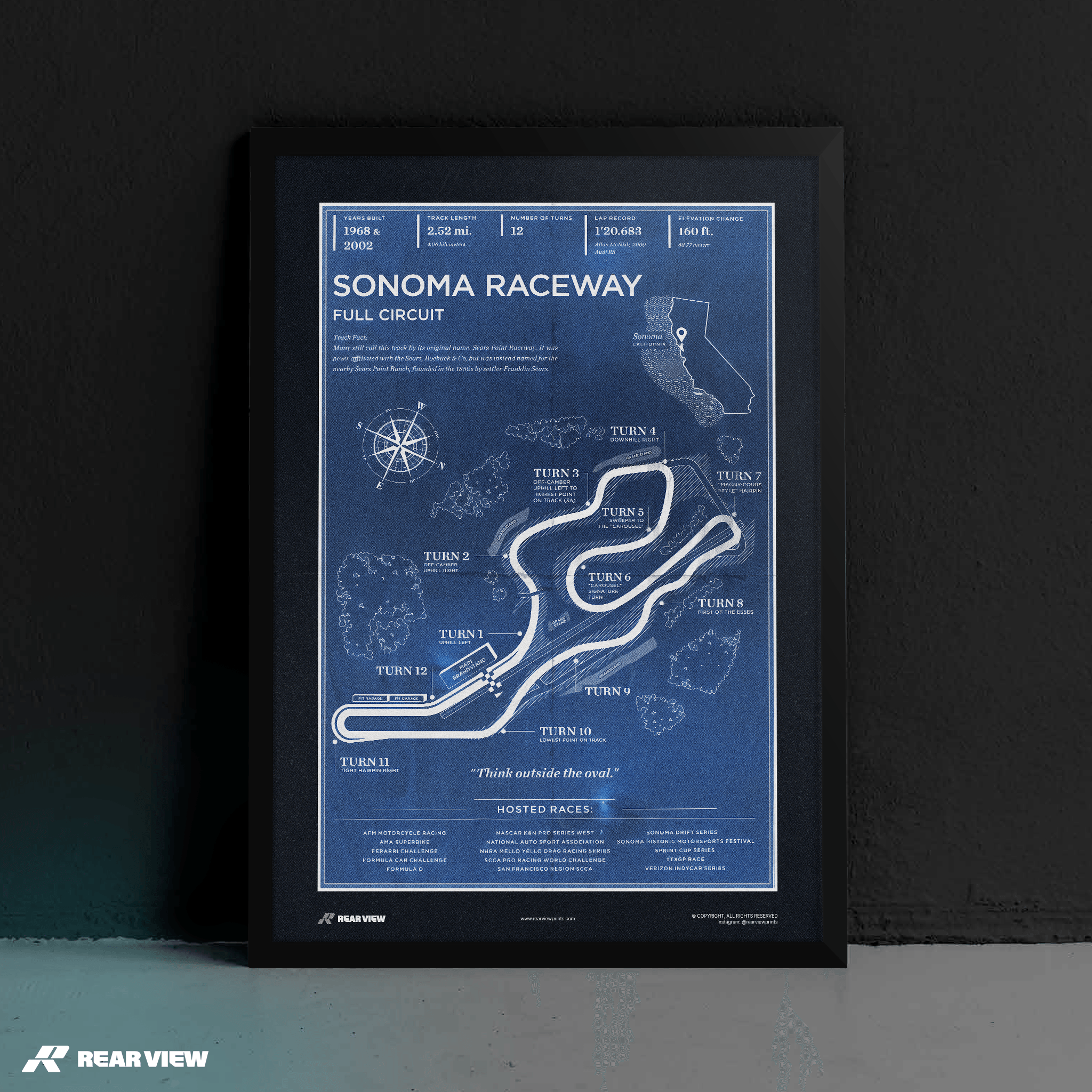 Pista di Sonoma - Stampa d'arte d'epoca