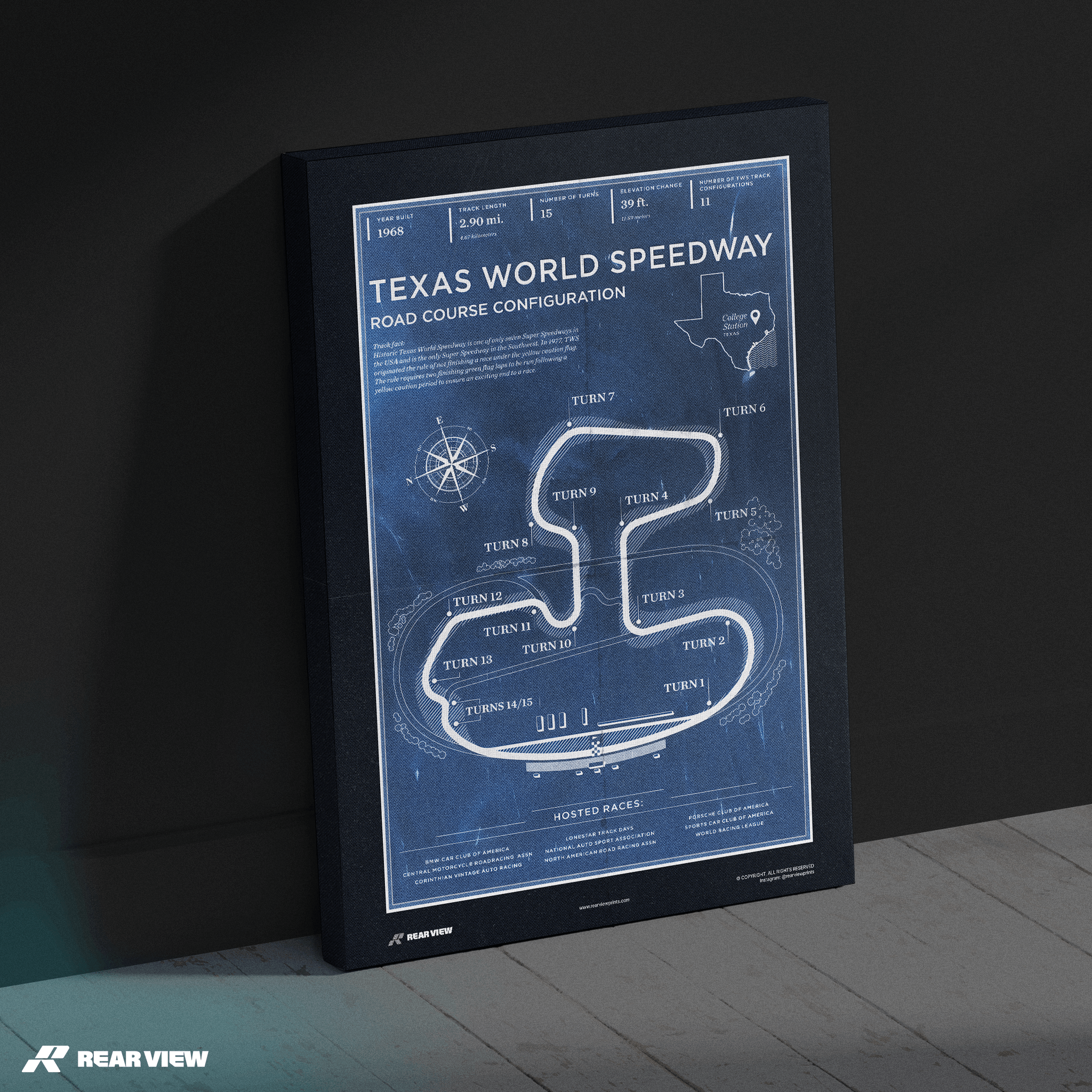 Pista del Texas - Stampa d'arte d'epoca