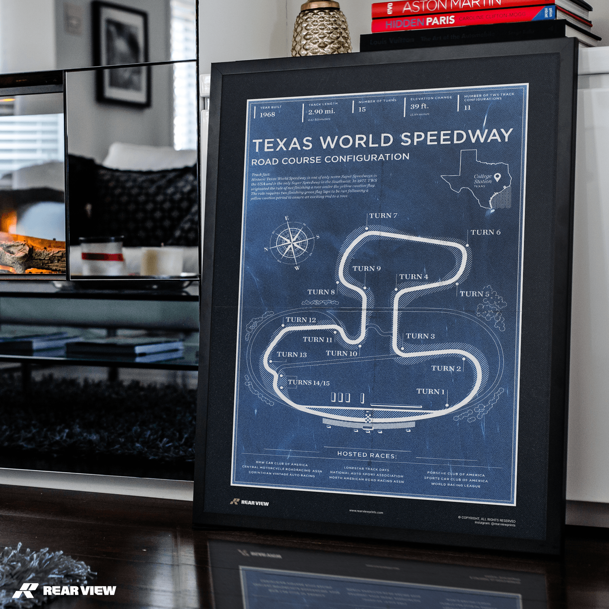 Pista del Texas - Stampa d'arte d'epoca