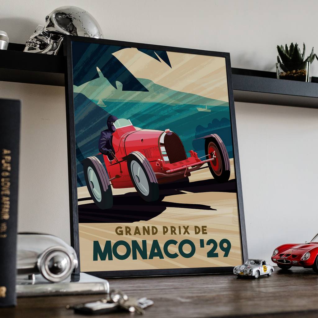 Premier Grand Prix De Monaco 1929 - Poster Monaco - Stampe Rear View
